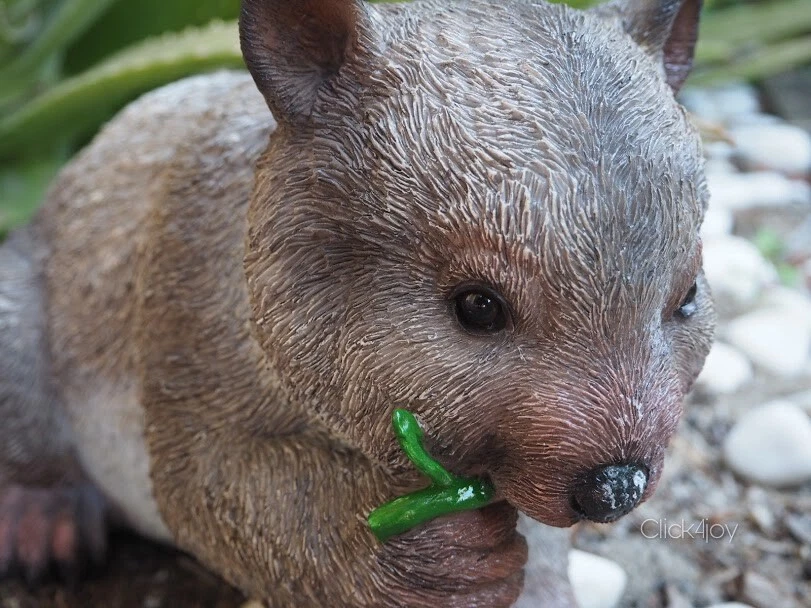 29CM WOMBAT EATING LEAVES Australian Native Marsupial Garden Ornament FIGURINE - image 4 of 4
