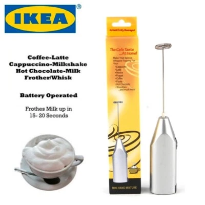 IKEA Silber Milchaufschäumer Kaffee Latte Heiße Schokolade Schneebesen Milchshake Mixer