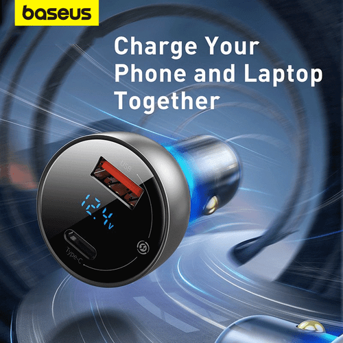 Baseus 65W Fast Car Charger Type-C USB Cigarette Lighter Socket Dual Adapter Kit - Picture 2 of 16