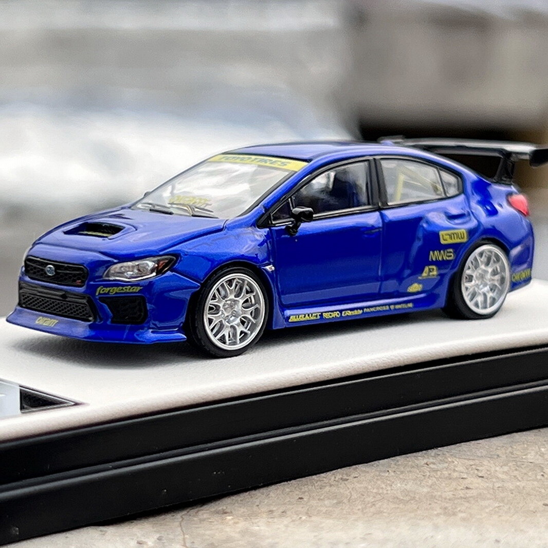 TimeMicro 1/64 Scale Subaru WRX STI Blue Diecast Car Model