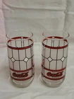 Coca Cola Tiffany Frosted Drinking glass set of 2 vintage