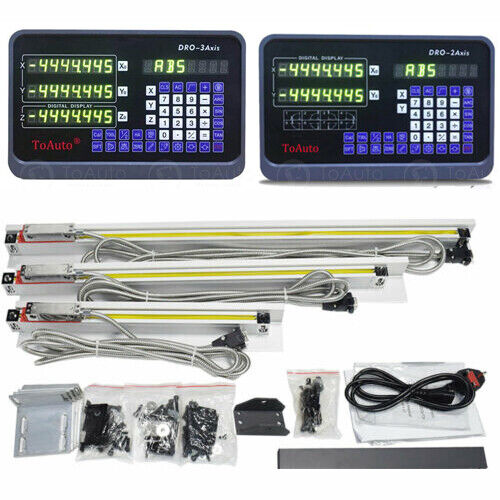 TOAUTO Linear Scales 5um + DRO Digital Readout 2/3 Axis Kit for Bridgeport Mill - Picture 1 of 20