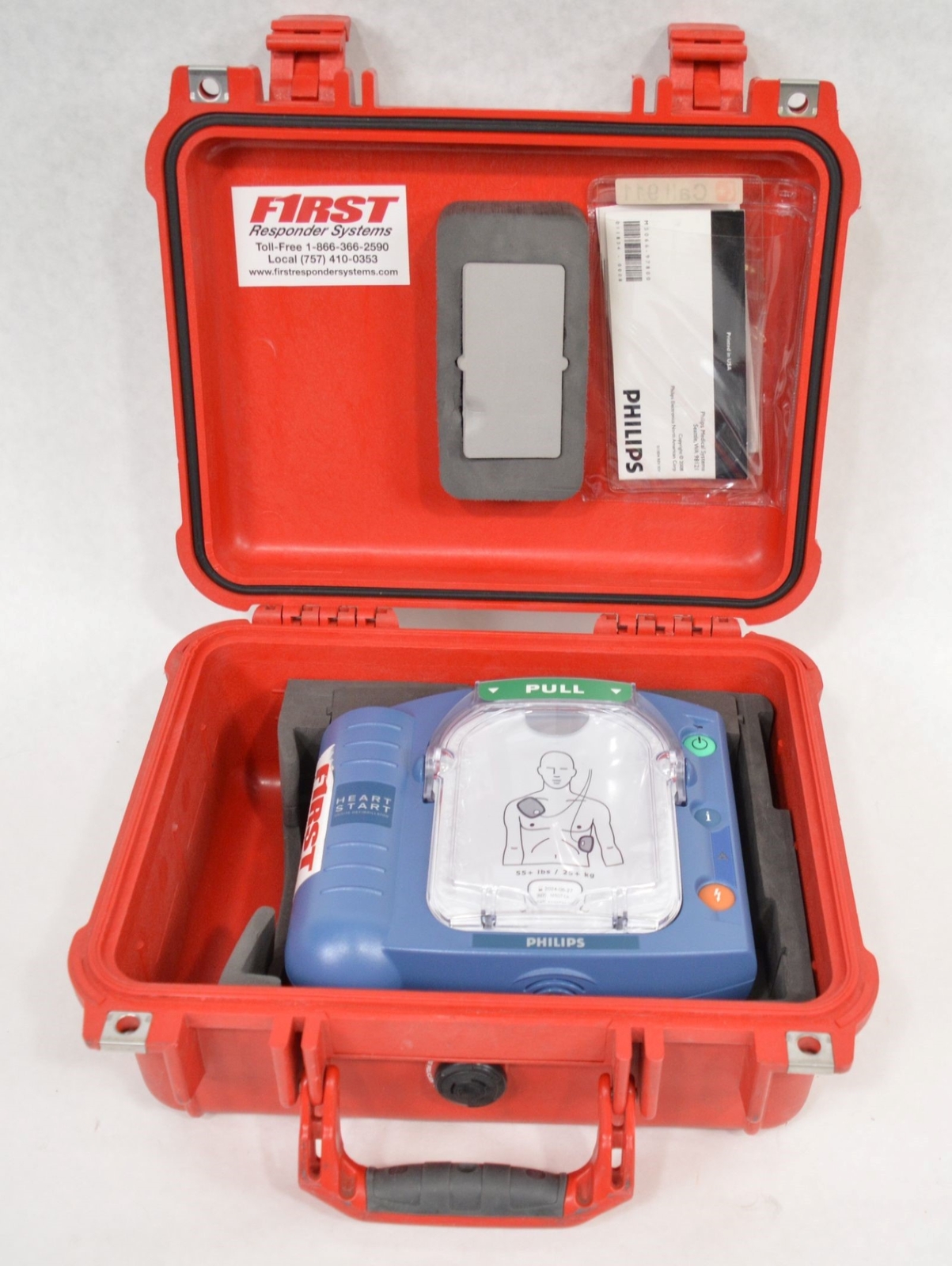Philips HeartStart OnSite AED Defibrillator Kit w/ Hard Case + Pads HS1