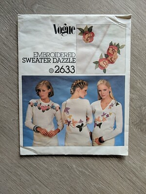 Vogue Embroidered Sweater Dazzle 2633 Vintage Iron-on Transfers