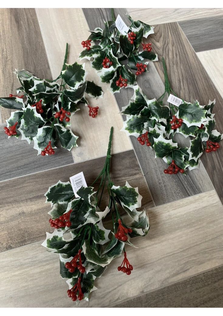 15x Joblot Christmas Flowers Foliage Bushes Picks Sprays Artificial