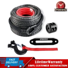 SPARKWHIZ Synthetic Winch Rope Cable Kit 26500LBS 3/8"x100FT Winch Line Cable