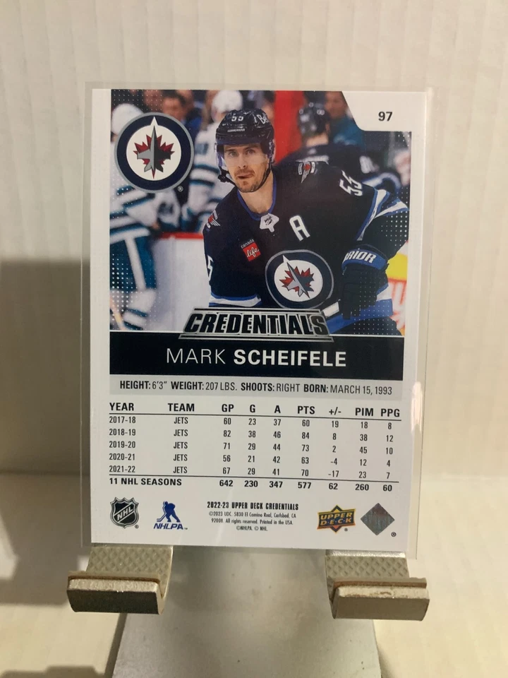 2022-23 Upper Deck Credentials Mark Scheifele #97 Winnipeg Jets - Image 2 of 2