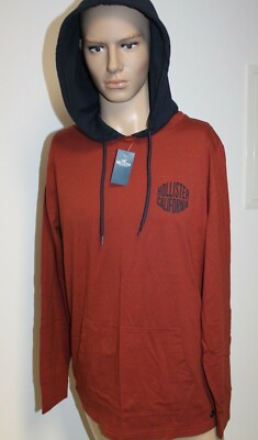 Hollister Herren Hoodie Pullover langarm Sweater Rot Braun Blau Größe M, L,  XL