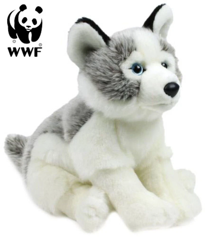 WWF Plüschtier Husky (23cm) lebensecht Kuscheltier Stofftier Hund Plüschfigur