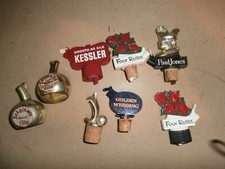 8 Vintage Bottle Topper Pourers Kessler Golden Wedding Four Roses Paul Jones ect