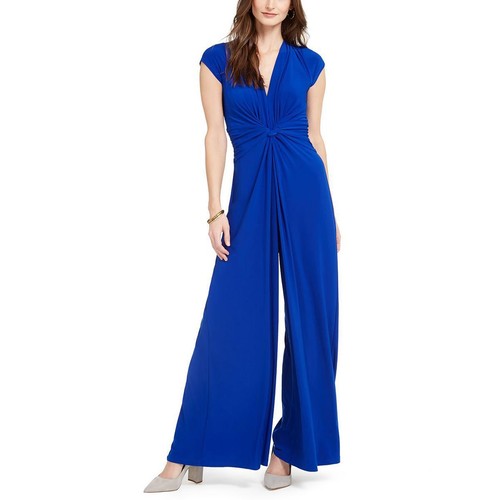Vince Camuto Womens Pleated V-Neck Wide Leg Jumpsuit BHFO 5272