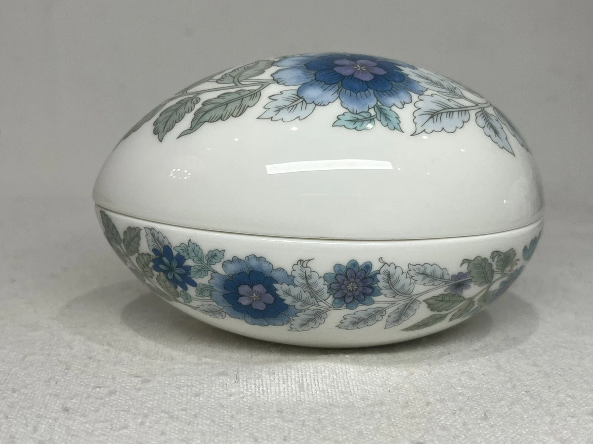 Wedgwood Clementine Trinket Box Pot Egg Shaped Bone China