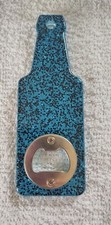 Glow in the Dark Bottle Opener Blue with black glitter