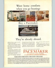 1966 PAPER AD Pacemaker Wood cruiser Motor Boat Motorboat Yacht 34' Egg Harbor