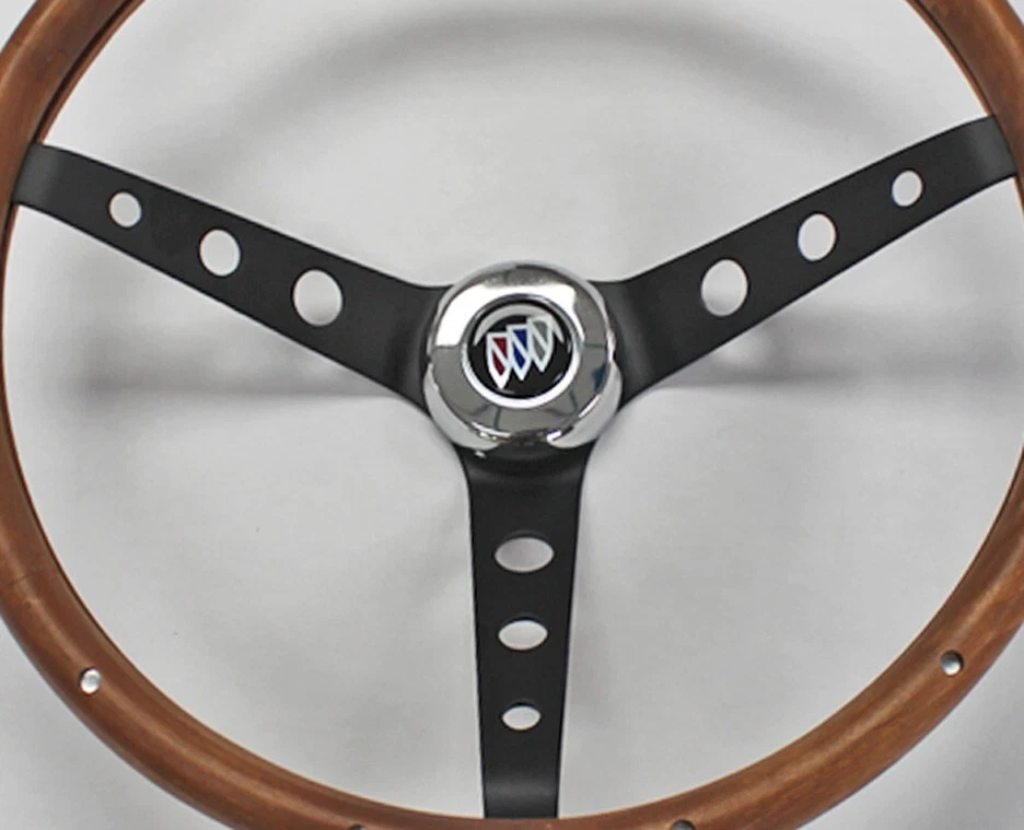 Buick Skylark Riviera Gran Sport 1967 68 volante de madera 13 1/2 radios negros Foto 2 de 4