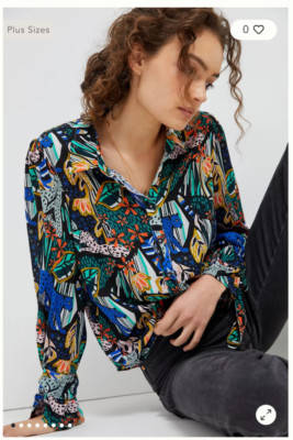 New Anthropologie Masha Volnova Carmiel Button Down Viscose Blouse Size 10 A