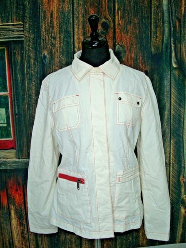Eddie Bauer Womens Cream Spring Coat 