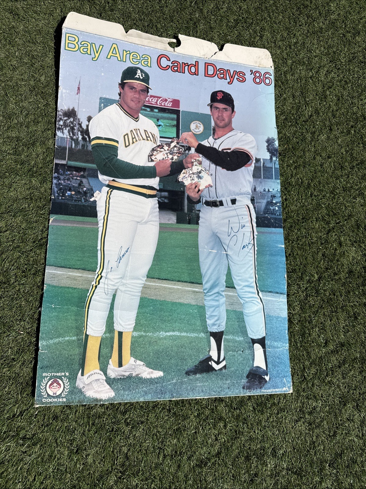 1986 Will Clark & Jose Canseco Bay Area Card Days AUTO Mother’s Cookies Poster