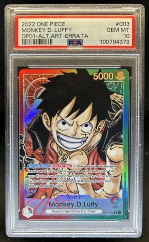 2022 One Piece Romance Dawn Monkey.D.Luffy Alternate Art #OP01-003 PSA 10