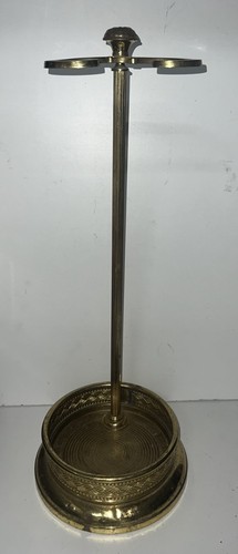 Vintage 4 Piece BRASS FIREPLACE POKER SET~Fire Tool*Tongs*Shovel*Round Base - Picture 14 of 24