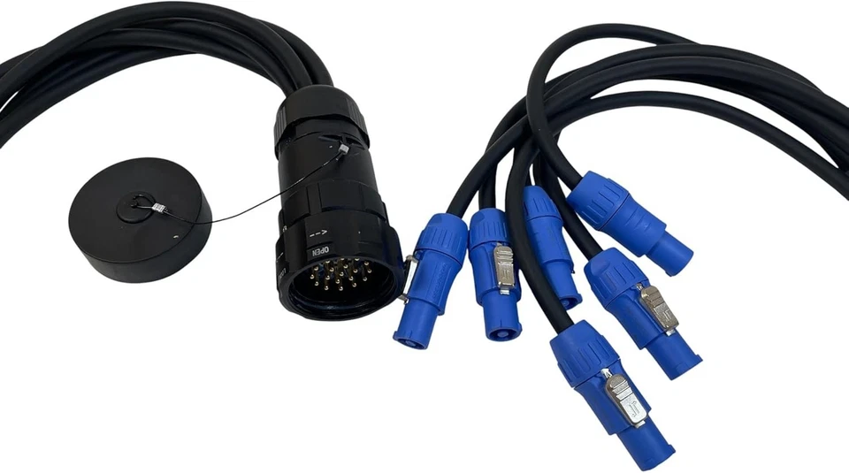 SOCAPEX SOCO 19 PIN to 6ft 6 Channel PowerCon Blue Female Breakout Cable - Image 4 of 4