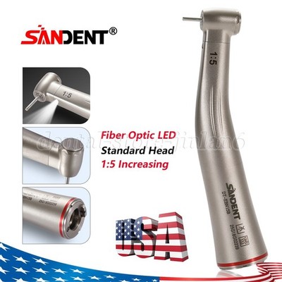 Dental 1:5 Increasing Handpiece Contra Angle LED Fit KV NSK Electric Motor ST
