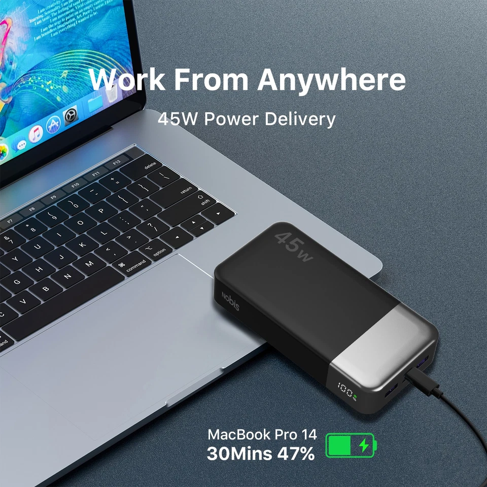 Power Bank 20000mAh 45W Portable Charger External Battery USB For Laptop Tablet - Image 3 of 4