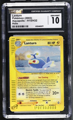 Pokemon Lanturn Aquapolis H15/H32 Holo CGC 10 Gem Mint
