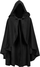 "Medieval Cloak with Hood Short Hooded Cape for Adult Men and Women Halloween...