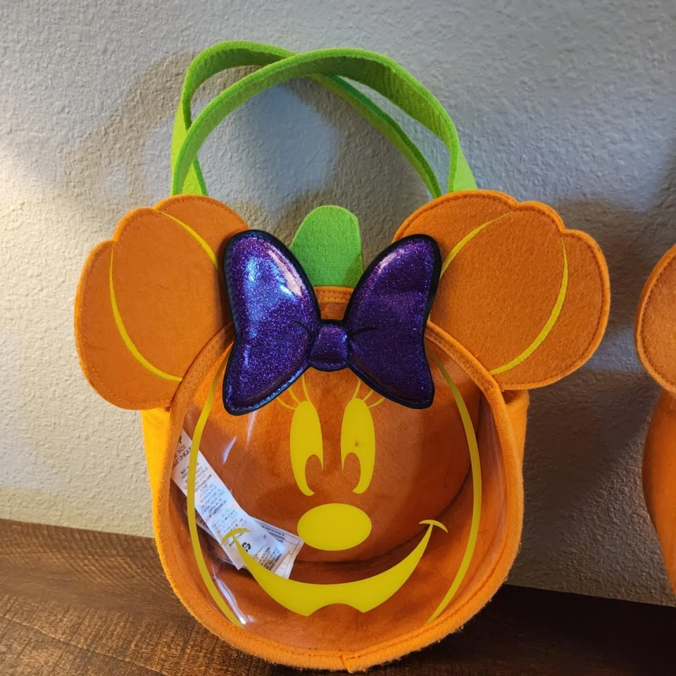 Disney Store Mickey & Minnie Mouse Halloween Calabaza Truco o Trato Bolsas MNSSHP Foto 2 de 4