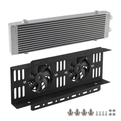 Universal Dual Pass Large AN10 Oil Cooler Bar&Plate SL+ Dual 5.5'' Electric Fan - Image 1 of 4