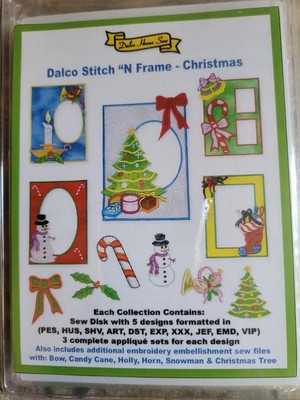 DALCO STITCH N FRAME CHRISTMAS EMBROIDERY APPLIQUE DESIGNS & APPLIQUE PIECES