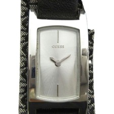 Guess Trend Watch Quartz Leather Belt Logo Silver Color Used b929eef2a8973def55f