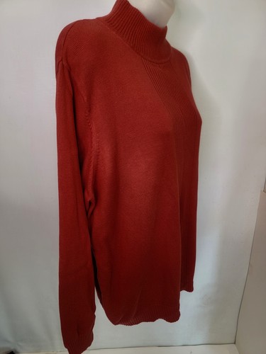 Abito maglione donna fienile taglia 14/16 ruggine costine finto collo alto - Foto 6 di 9