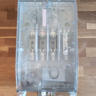 Hager Hausanschlusskasten K3 ZAN334KL 100A IP54 Klarsichtdeckel