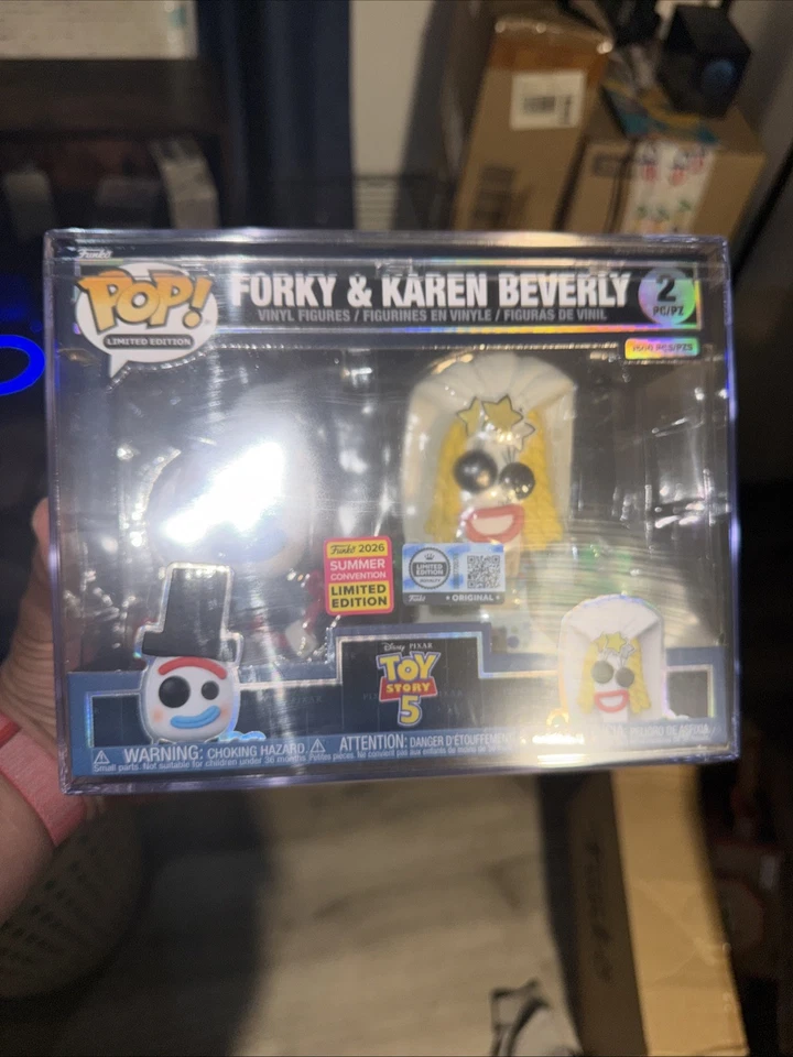Funko Pop Disney Pixar Toy Story Forky Karen Beverly 2 Pack SDCC LE 3500 NEW - Image 1 of 2