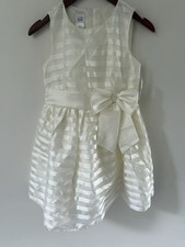 Vtg Sears Special Edition Girls Party Holiday Dress Size 14 Ivory Short Sleeve