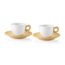 Guzzini - EVERYDAY Set 2 Tazzine da Caffè con Piattino - Giallo Senape - 0 Nn3Z