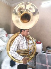 SOUSAPHONE BIG 25" BELL SIZE OF PURE BRASS IN GOLD POLISH FREE CASES FREE SHIP
