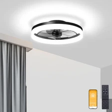 Low Profile Ceiling Fans with Lights and Remote, Fandelier Ceiling Fan Flush Mou
