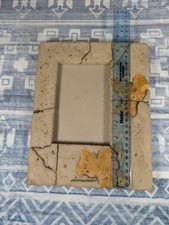9.5" x 7.5" Faux Stone Frame for 4 x 6 picture with Leaf and crack details