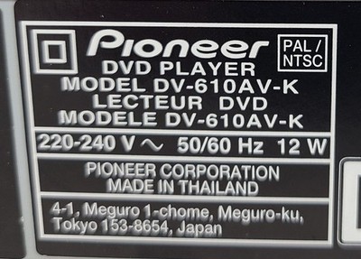 Pioneer DV-610AV-K - DVD player for sale online | eBay