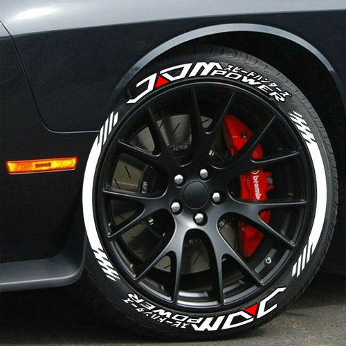 Permanent JDM Tire Lettering Sticker 1.25'' for 15''-24'' Wheels 8 Kits ...