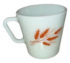 Vintage Pyrex Autumn Harvest Mug Cup Wheat Pattern 1410 Milk Glass D Handle NWOB