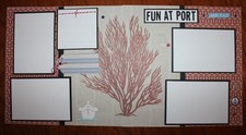 Cruise scrapbook pages 2 each 12 x 12 handmade photo ready assembled Fun At Port