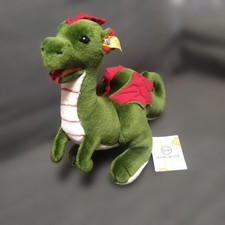 Steiff Rocky Drache 32cm Plush Dragon Green Red Wing Collectible Toy