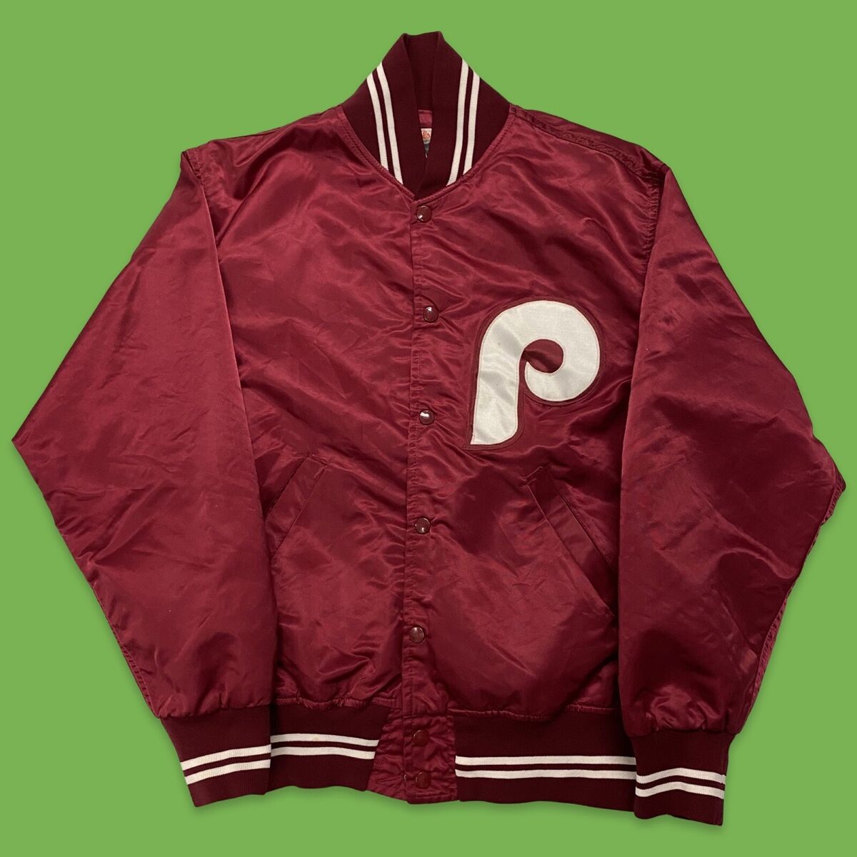 Vintage 80s Wilson Philadelphia Phillies Satin Bomber Jacket Vintage 80s Wilson Philadelphia Phillies Satin Bomber Jacket