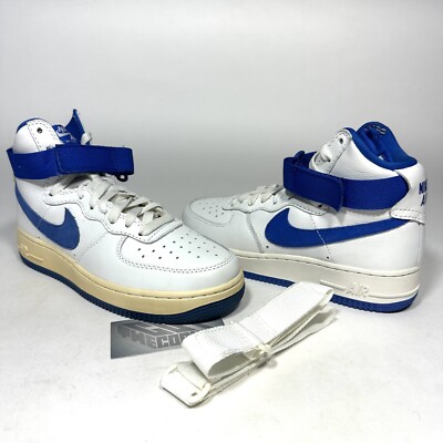 2015 Nike Air Force 1 High Retro QS Color Pack Wht Royal Blue 743546-103 sz 6.5