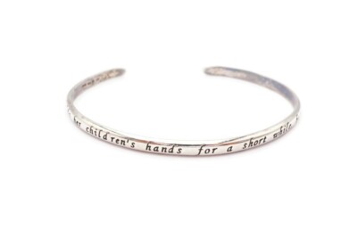 Sterling Silver 925 Cuff Bracelet A Mother Holds Her Children Inspirational 7.5''