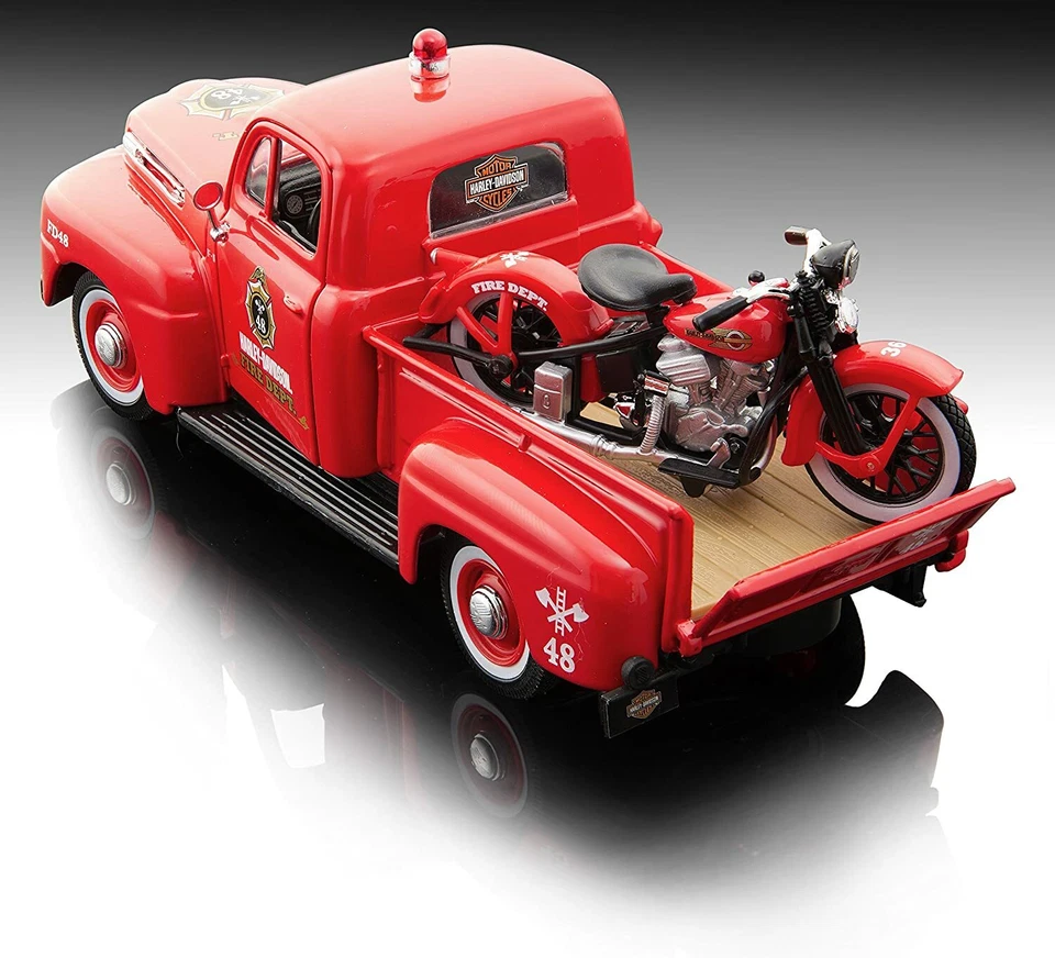 MAISTO MODELLINO "HD CUSTOM" 1:24 1948 FORD F-1 PICKUP+1:24 1936 EL KNUCKLEHEAD - Immagine 4 di 4